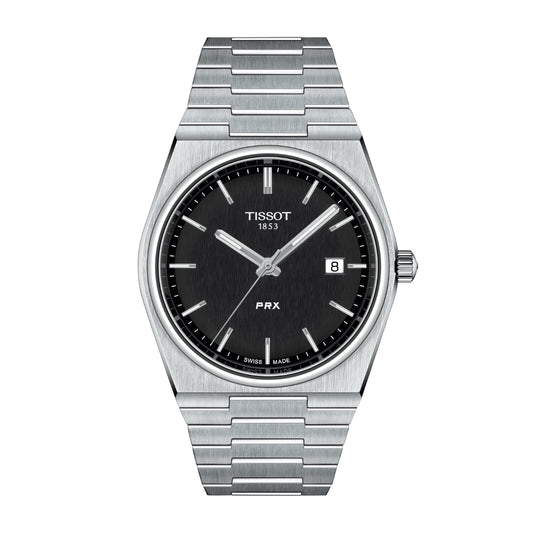 Tissot Men's PRX Stainless Steel Watch with Black Dial