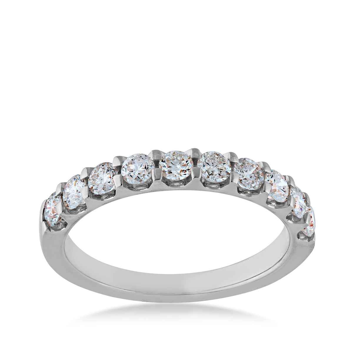 7/8 ct. tw. Round Brilliant Diamond 10-Stone Anniversary Ring in 14K White Gold