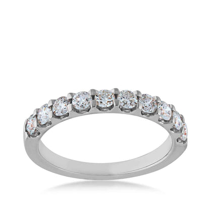 7/8 ct. tw. Round Brilliant Diamond 10-Stone Anniversary Ring in 14K White Gold