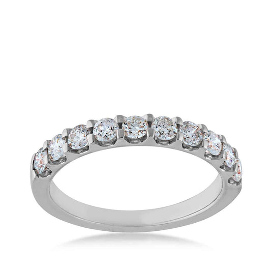 7/8 ct. tw. Round Brilliant Diamond 10-Stone Anniversary Ring in 14K White Gold