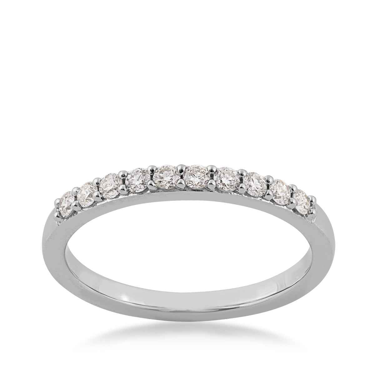 1/4 ct. tw. Round Brilliant Diamond Anniversary Band with Prong Setting in 14K White Gold