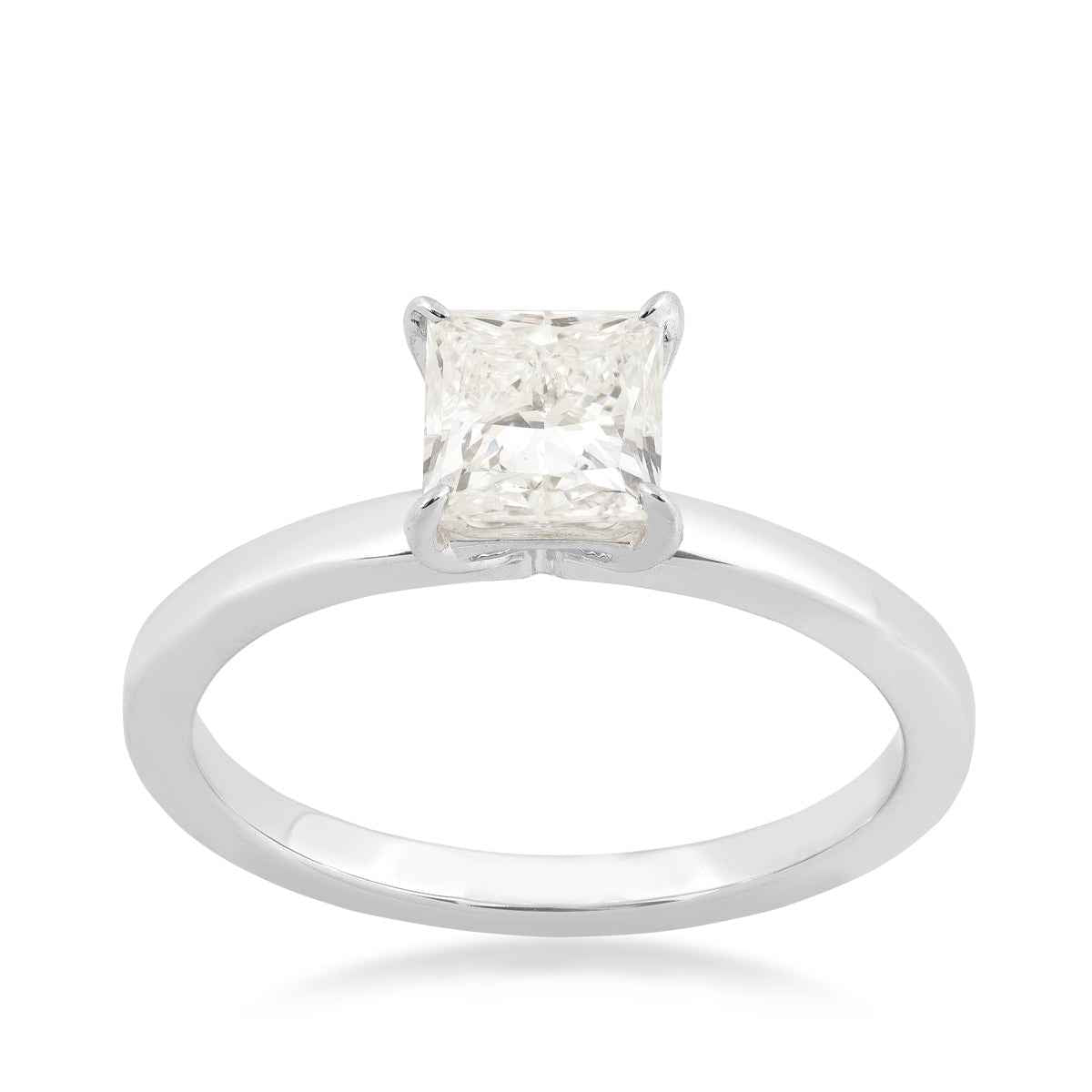 Adamante 1 ct. tw. Lab-Grown Princess Cut Diamond Classic Solitaire Engagement Ring in 14K White Gold