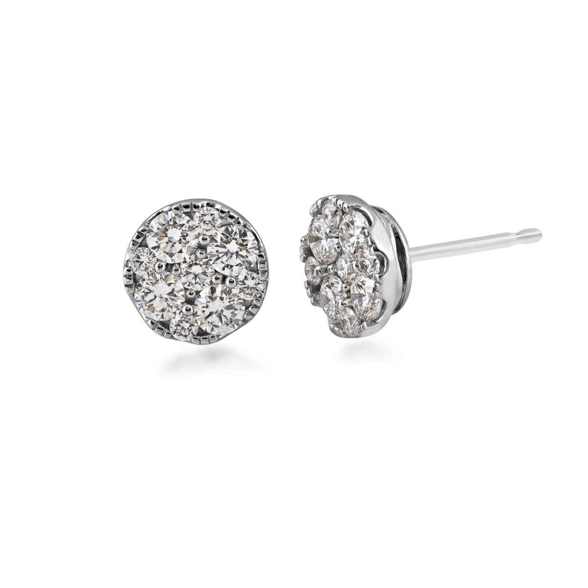 Adamante 1 ct. tw. Lab-Grown Diamond Cluster Earrings in 10K White Gold