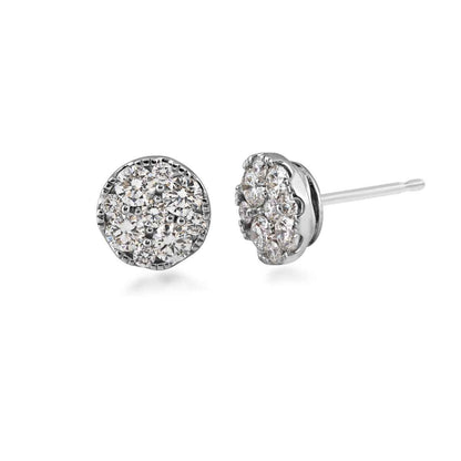 Adamante 1 ct. tw. Lab-Grown Diamond Cluster Earrings in 10K White Gold