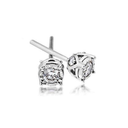 1 ct. tw. Diamond Stud Earrings with Miracle Plating in 10K White Gold