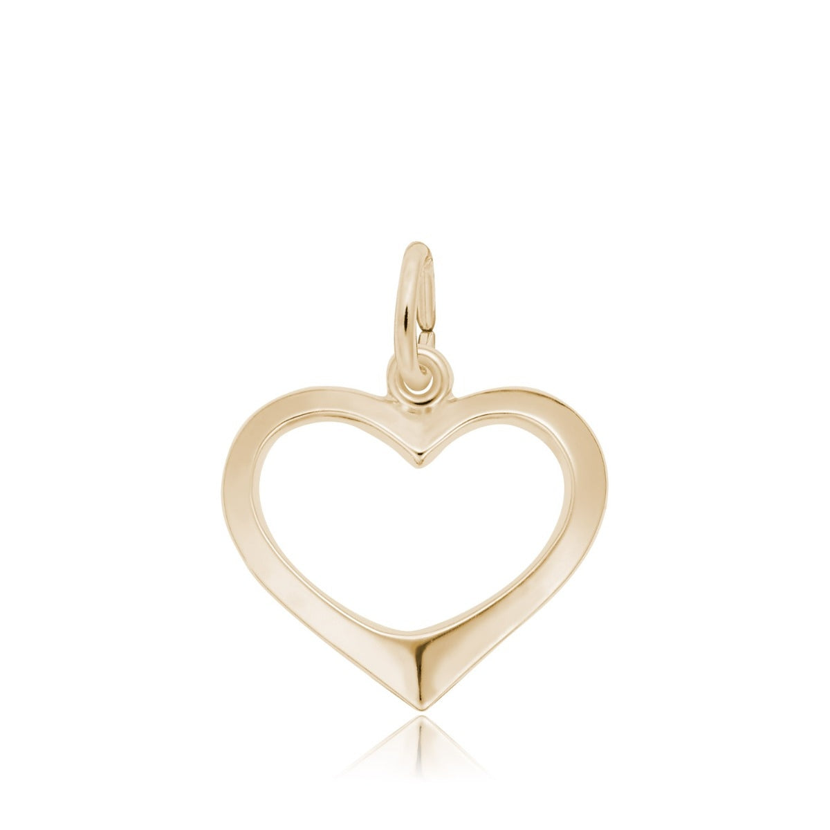Open Heart Charm in 14K Yellow Gold