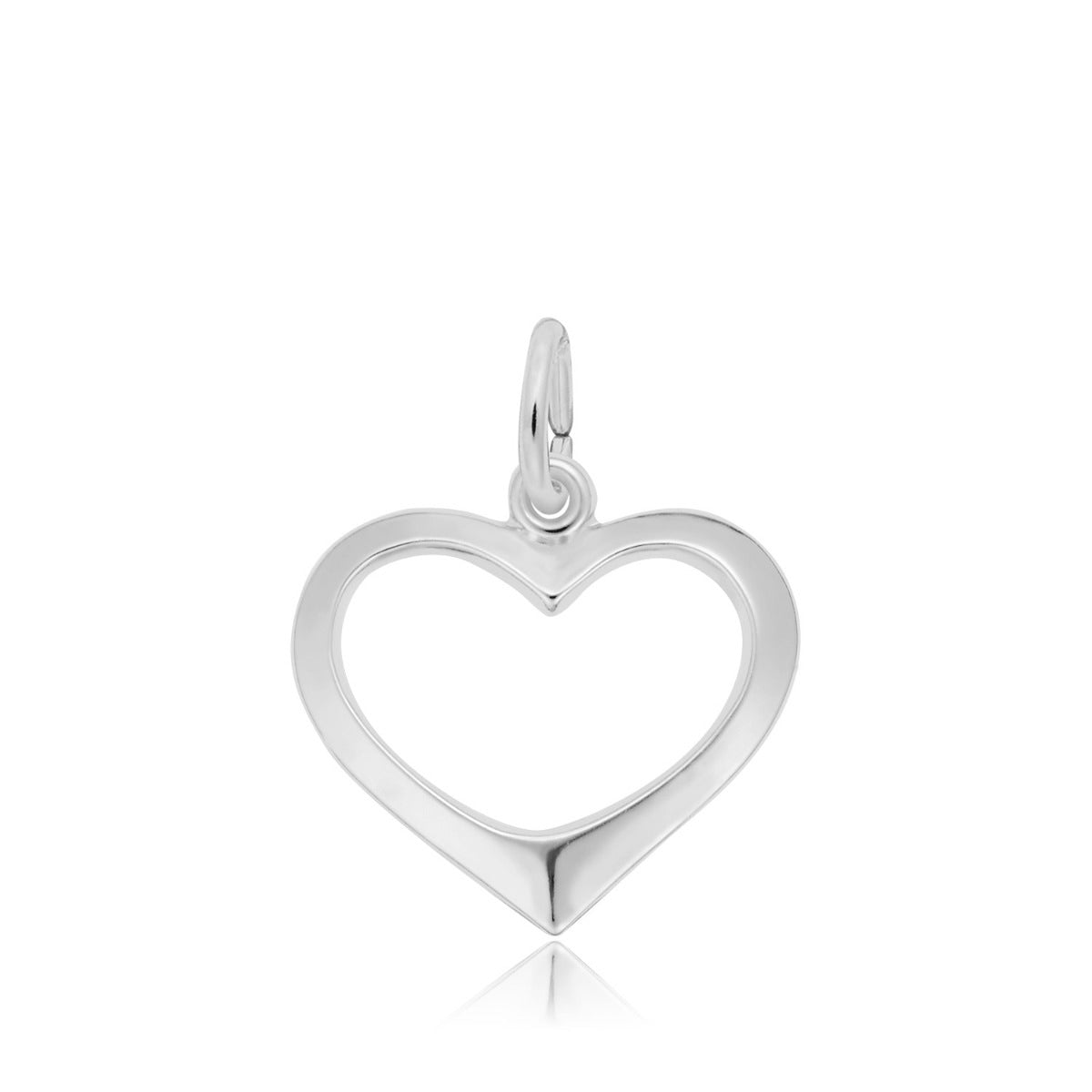 Open Heart Charm in Sterling Silver