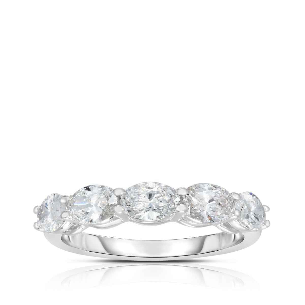 1-1/2 ct. tw. 5-Stone Oval Diamond Anniversary Ring in 14K White Gold