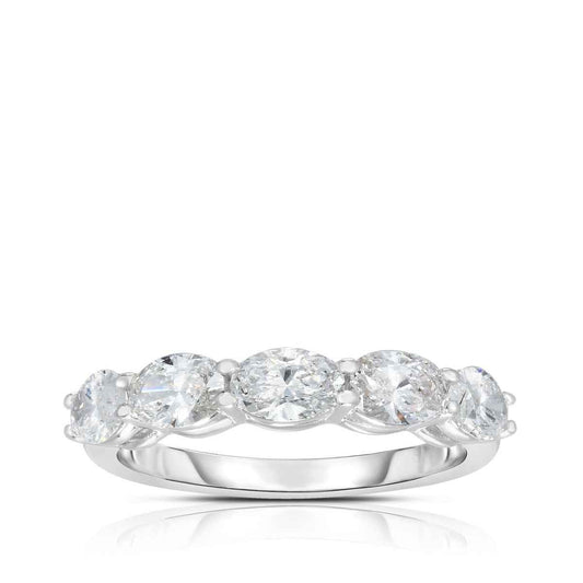 1-1/2 ct. tw. 5-Stone Oval Diamond Anniversary Ring in 14K White Gold