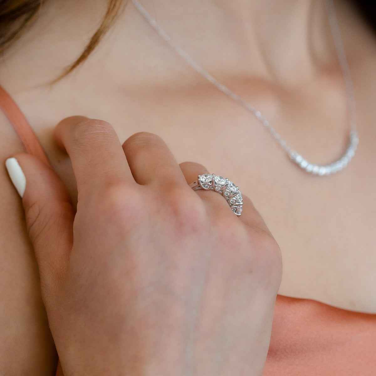 Adamante 2 ct. tw. Lab-Grown Diamond 5-Stone Anniversary Ring in 14K White Gold full view