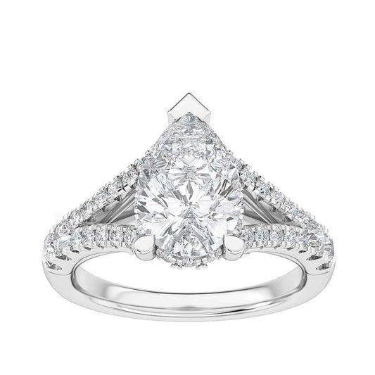 Adamante 2-3/4 ct. tw. Pear Lab-Grown Diamond Engagement Ring in 14K White Gold