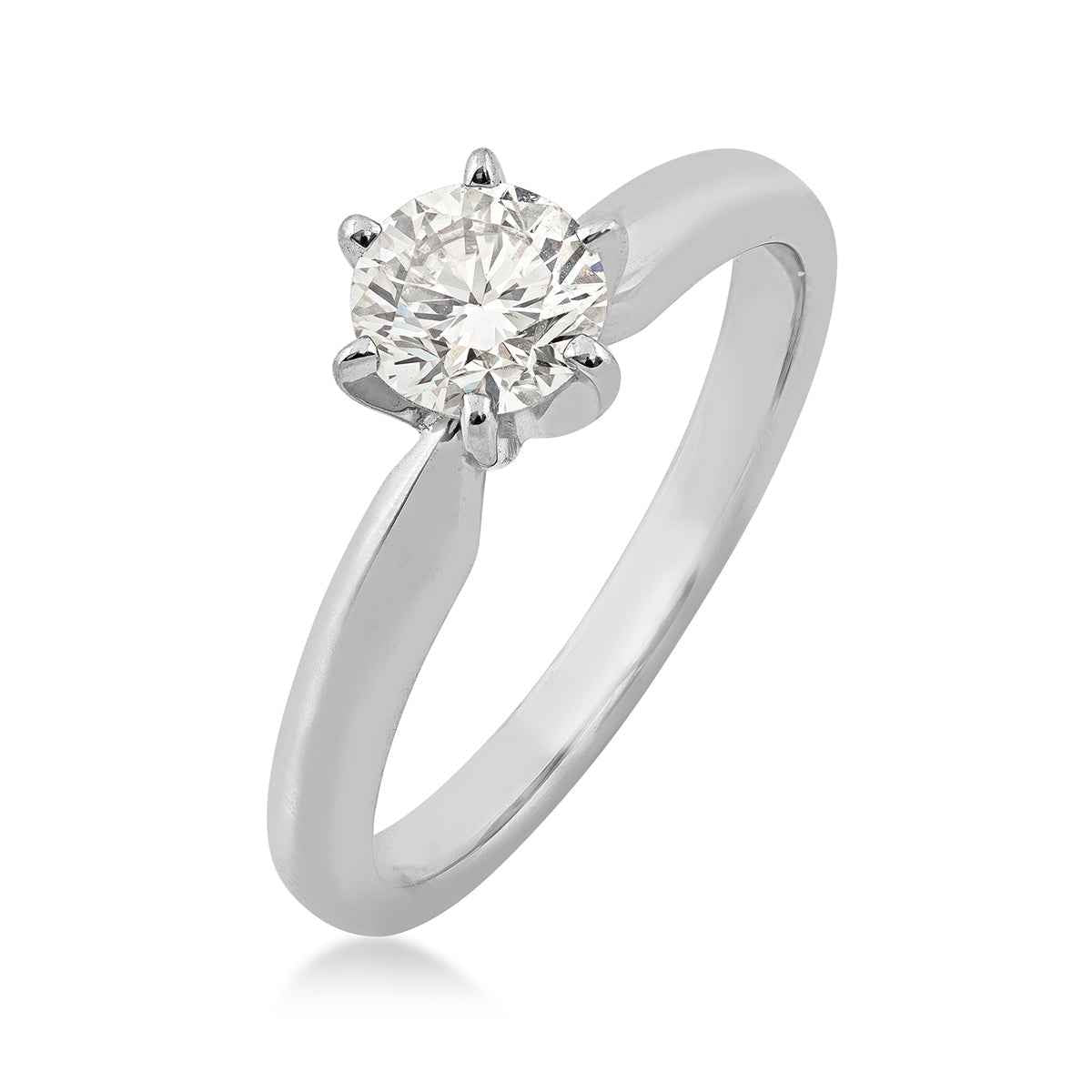 Adamante 3/4 ct. tw. Lab-Grown Round Brilliant Diamond Solitaire Engagement Ring in 14K White Gold front view