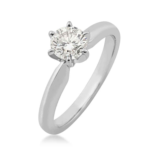 Adamante 3/4 ct. tw. Lab-Grown Round Brilliant Diamond Solitaire Engagement Ring in 14K White Gold front view