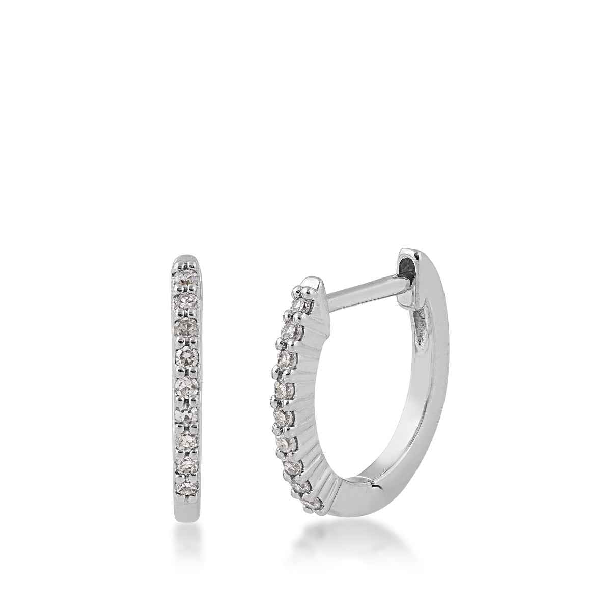 1/8 ct. tw. Diamond Hoop Earrings in 10K White Gold