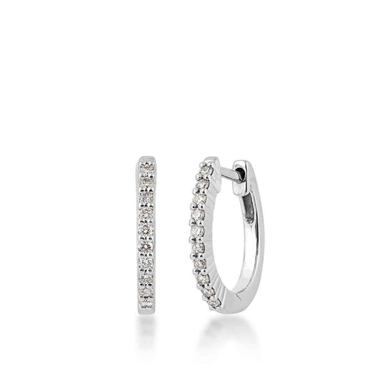 1/4 ct. tw. Diamond Prong Set Hoop Earrings in 10K White Gold
