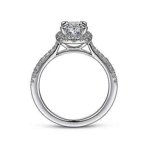 Gabriel & Co. 1/3 ct. tw. Oval Semi-Mount Diamond Halo Engagement Ring in 14K White Gold front view