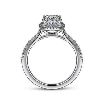 Gabriel & Co. 1/3 ct. tw. Oval Semi-Mount Diamond Halo Engagement Ring in 14K White Gold front view