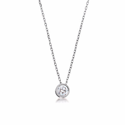 1/2 ct. tw Round Sliding Bezel Set Diamond Pendant in 14K White Gold
