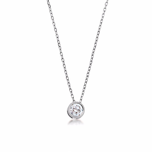 1/2 ct. tw Round Sliding Bezel Set Diamond Pendant in 14K White Gold