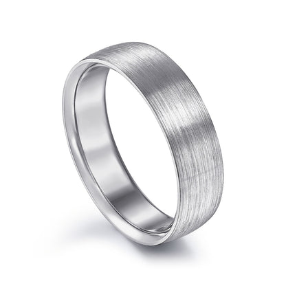 Gabriel & Co. Samuel Men's 6mm Satin Finish Wedding Ring in 14K White Gold front view