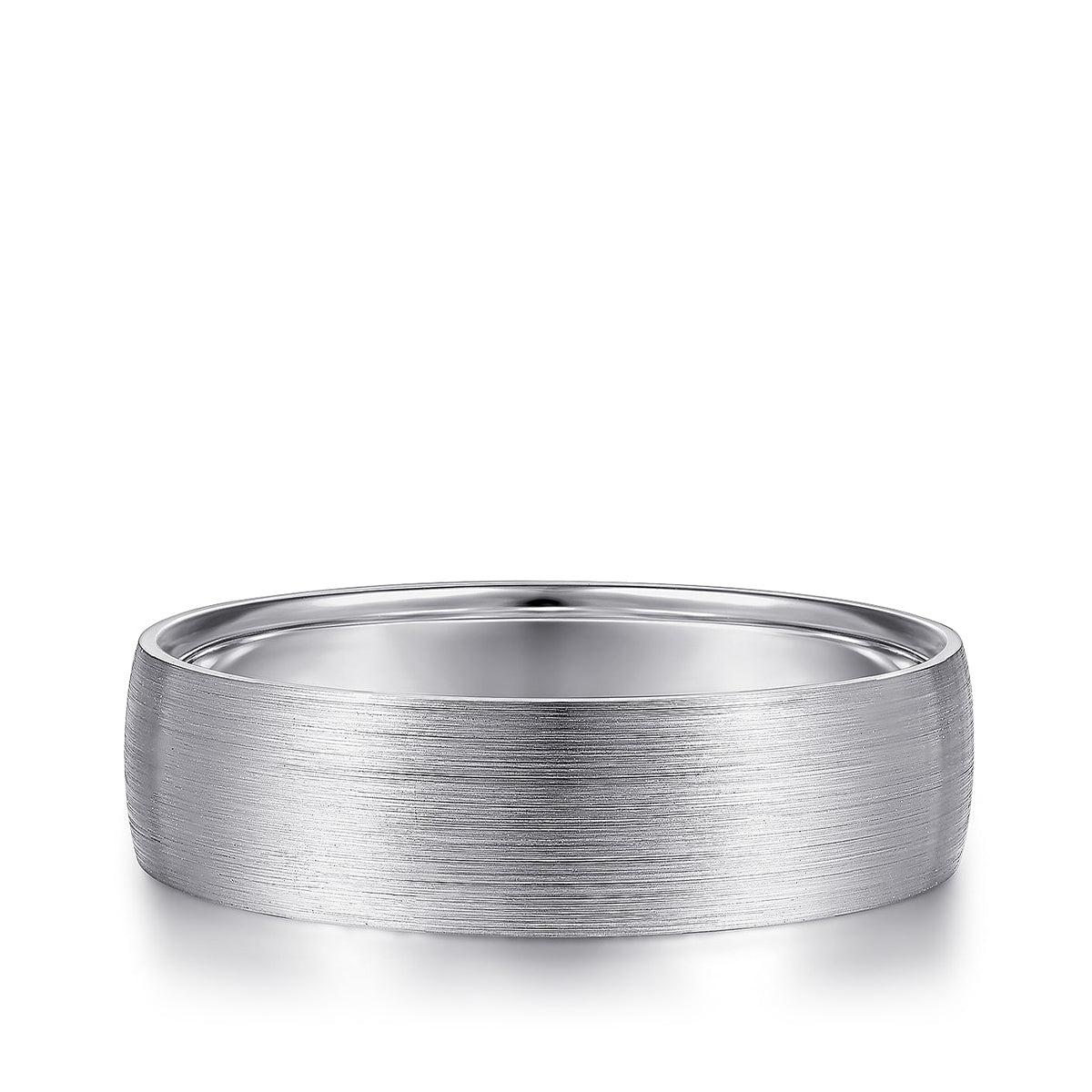 Gabriel & Co. Samuel Men's 6mm Satin Finish Wedding Ring in 14K White Gold