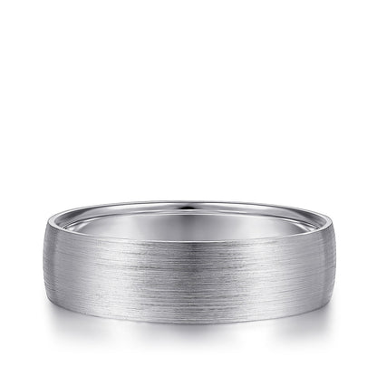 Gabriel & Co. Samuel Men's 6mm Satin Finish Wedding Ring in 14K White Gold