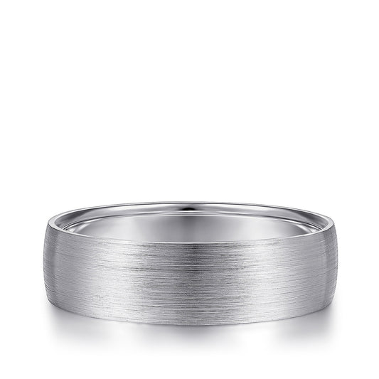 Gabriel & Co. Samuel Men's 6mm Satin Finish Wedding Ring in 14K White Gold