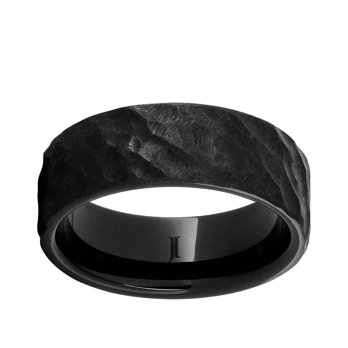 Men's 8mm Black Ceramic Thor Textured Band