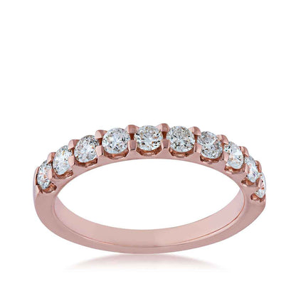 7/8 ct. tw. Round Brilliant Diamond 10-Stone Anniversary Band in 14K Pink Gold