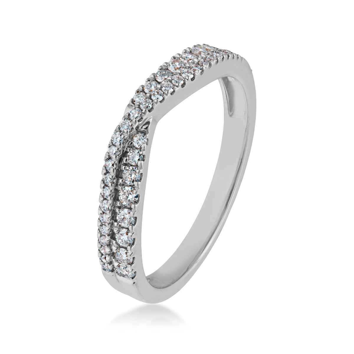 Perfect Match 1/3 ct. tw. Round Diamond Stackable Anniversary Ring in 14K White Gold close-up detail