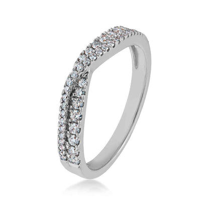 Perfect Match 1/3 ct. tw. Round Diamond Stackable Anniversary Ring in 14K White Gold close-up detail