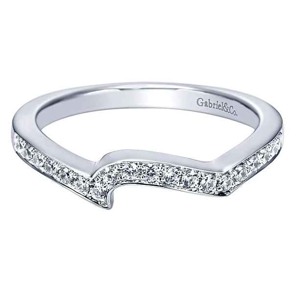 Gabriel & Co. 1/6 ct. tw. Diamond Pave 'Wave' Wedding Ring Enhancer in 14K White Gold
