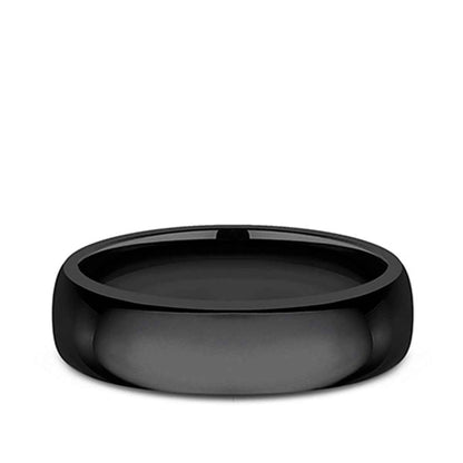 Benchmark 6mm Dome Comfort Fit Black Titanium Ring