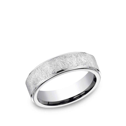 Benchmark 7mm Cobalt Wedding Band with Swirl Finish close-up detail
