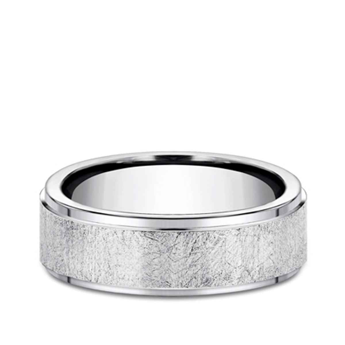 Benchmark 7mm Cobalt Wedding Band with Swirl Finish