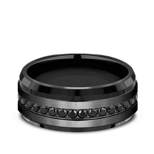 Benchmark 9mm Black Titanium CZ Eternity Ring