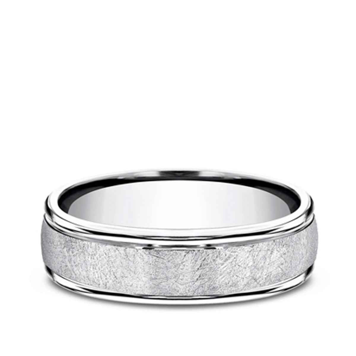 Benchmark 6.5mm Cobalt Wedding Band with Round Edge and Swirl Finish