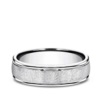 Benchmark 6.5mm Cobalt Wedding Band with Round Edge and Swirl Finish