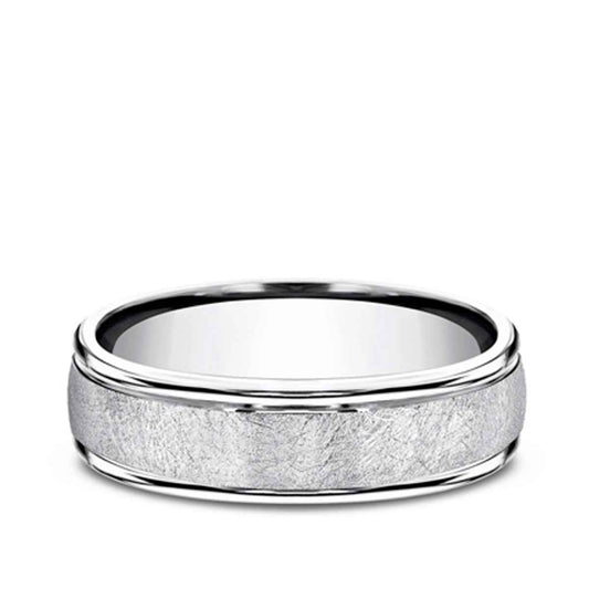 Benchmark 6.5mm Cobalt Wedding Band with Round Edge and Swirl Finish