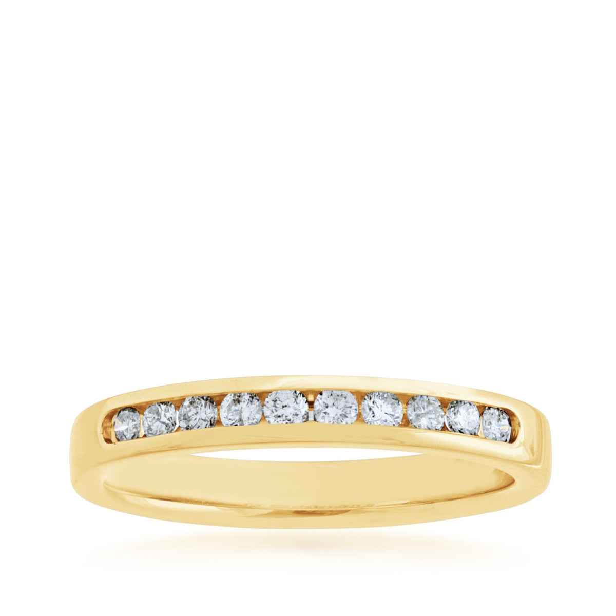 1/4 ct. tw. Diamond Machine Channel Set Anniversary Band in 10K Yellow Gold