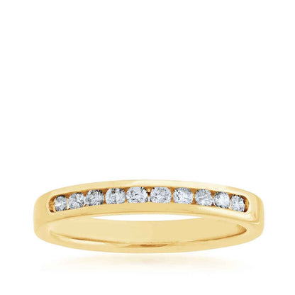 1/4 ct. tw. Diamond Machine Channel Set Anniversary Band in 10K Yellow Gold