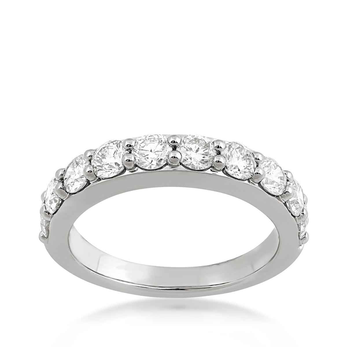 1-1/2 ct. tw. Round Brilliant Prong Set Diamond Anniversary Band in 14K White Gold