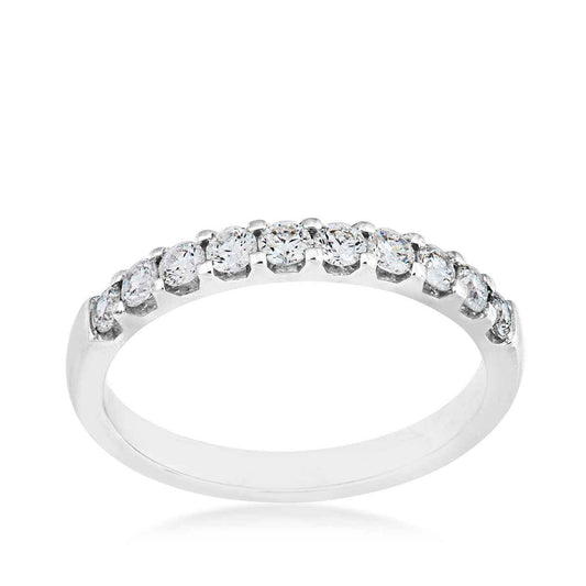 1/2 ct. tw. Round Brilliant Diamond Stackable Anniversary Band in 14K White Gold