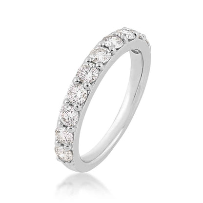 1 ct. tw. Classic Round Brilliant Diamond Anniversary Band in 14K White Gold front view