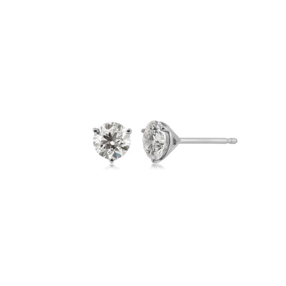 Adamante 1 ct. tw. Lab-Grown Round Brilliant Diamond Solitaire Earrings in 14K White Gold