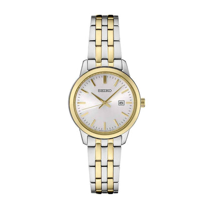 Seiko Ladies' Essential Quartz Two-Tone Stainless Steel Watch with White Dial