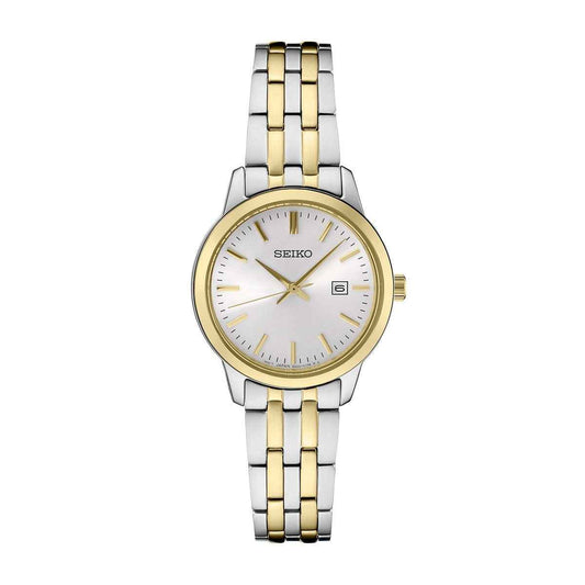 Seiko Ladies' Essential Quartz Two-Tone Stainless Steel Watch with White Dial