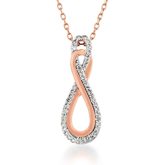 Infinite Love 1/5 ct. tw. Diamond Infinity Pendant in 10K Pink Gold