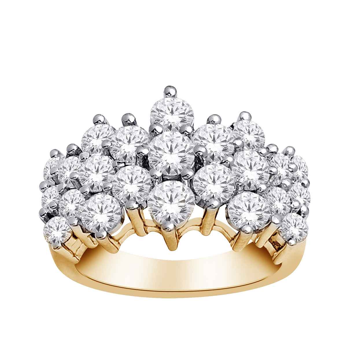 1 ct. tw. Diamond Cluster Fashion Ring in 10K Yellow Gold