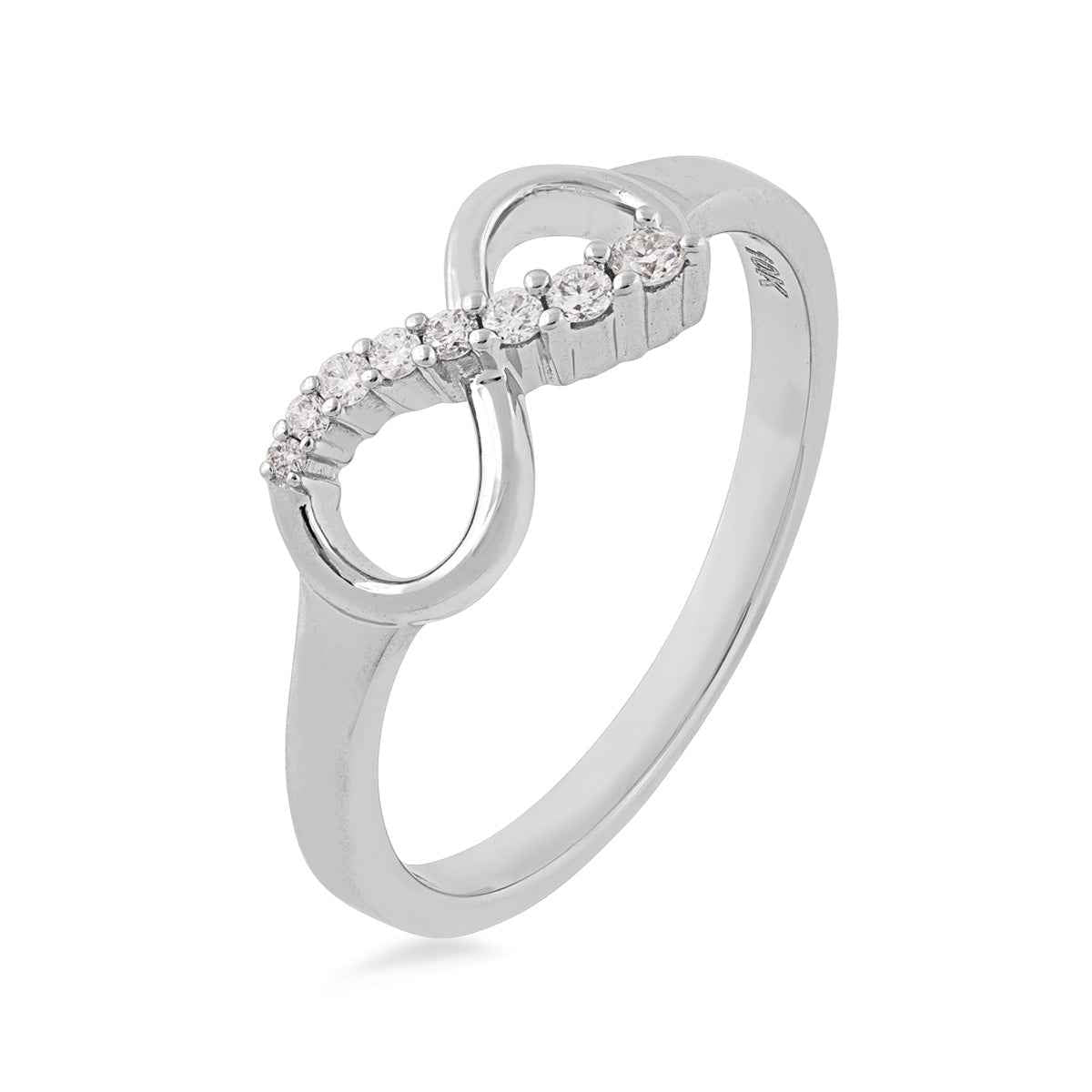 Journey collection 1/10 ct. tw. Diamond Infinity Fashion Ring in 10K White Gold front view